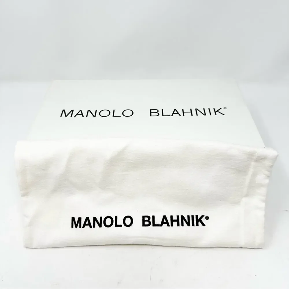 Manolo Blahnik Cap Toe Mary Jane Leather Heels Womens Size EU 39